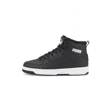 Ghete de piele ecologica Rebound JOYr34 - Alb/Negru