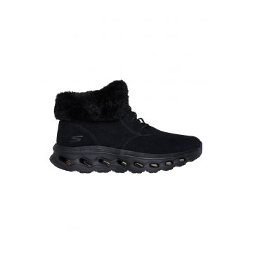 Ghete din piele intoarsa cu garnitura din blana sintetica Go Walk Glide 2.0 - Negru