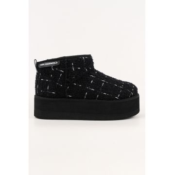 Ghete flatform slip-on - Alb/Negru