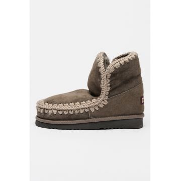 Ghete slip-on de piele intoarsa cu captuseala de lana Eskimo 18 - Gri carbune