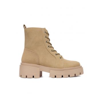Pantofi dama -  material textil - bej -