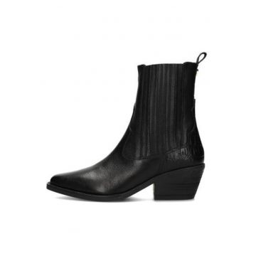 Botine Chelsea din piele cu toc cubanez Lexxhm