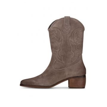 Botine cowboy cu toc masiv