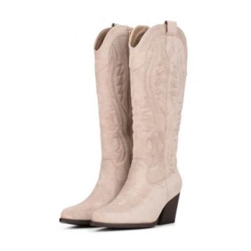 botine cowboy cu toc masiv