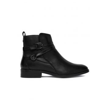Botine dama  din piele naturala - Negru