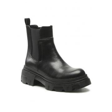 Botine dama -  piele ecologica - negru - 38 EU -