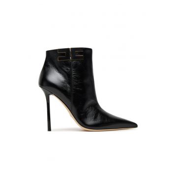 Botine dama  piele naturala - Negru