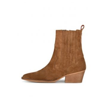 Botine din piele intoarsa cu tocuri