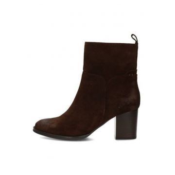 Botine din piele intoarsa Fleur - Maro inchis
