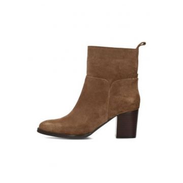 Botine din piele intoarsa Fleur - Maro
