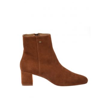 Botine din piele intoarsa - Maro