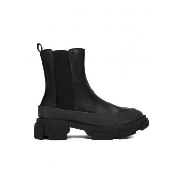 Botine femeie -  material textil - negru -