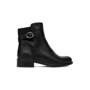 Botine femeie -  material textil - negru -