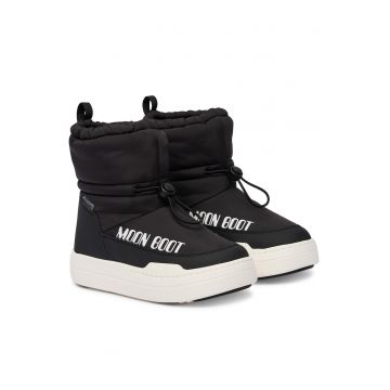 Cizme sport fete  piele ecologica - negru/alb