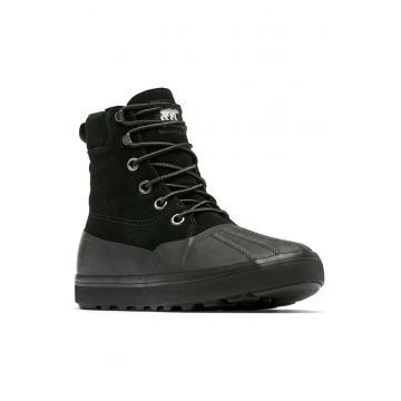 Ghete barbati -  Piele intoarsa/Cauciuc - Negru - Negru
