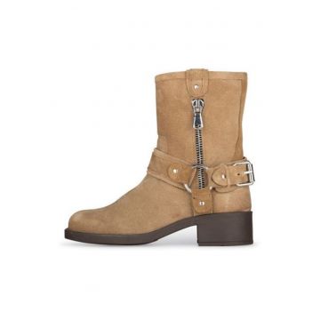 Ghete biker din piele intoarsa Modular