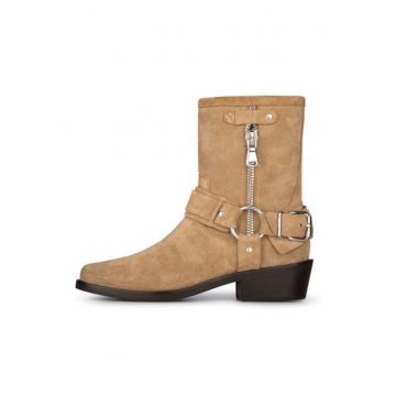 Ghete biker din piele intoarsa Sidonia