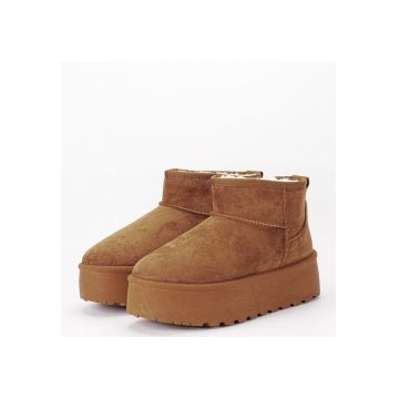 Ghete camel imblanite cu talpa groasa B-LT33-43 112 11380 - Maro camel