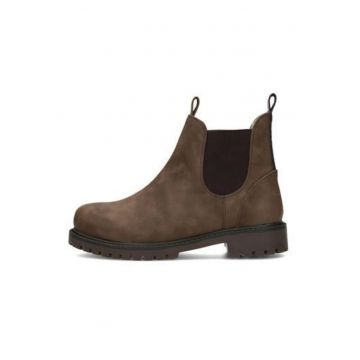 Ghete Chelsea din piele ecologica cu toc -