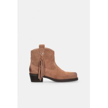 Ghete cowboy din piele intoarsa - Bej