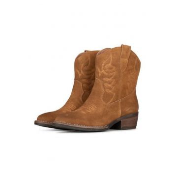 Ghete cowboy din piele intoarsa cu cusaturi Billy