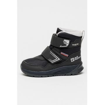 Ghete cu velcro si garnituri textile - Albastru ultramarin