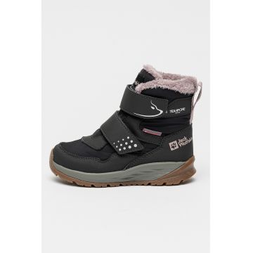 Ghete cu velcro si garnituri textile Polar Bear - Negru/Lila