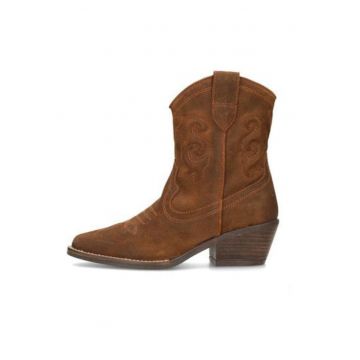 Ghete de piele cowboy cu toc masiv Lexx