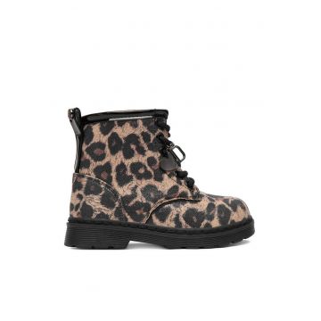 Ghete fete -  textil - negru/maro