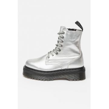 Ghete flatform de piele Jadon - Argintiu
