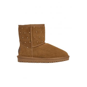 Ghete slip-on din piele intoarsa - Caramel