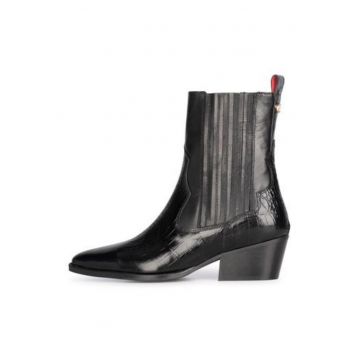Malachite botine cowboy cu fermoar