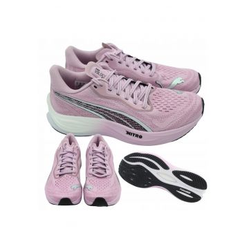 Pantofi de alergare pentru femei -  Velocity Nitro 3 Radiant Run - Tehnologie Nitro Talpa Puma Grip - Multicolor - Roz