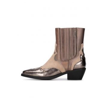 Roxi botine cowboy cu aspect metalic