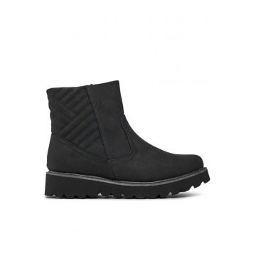 Botine dama  303015589 - Piele ecologica/Textil - Negru