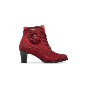 Botine dama -  304356 - Piele naturala - Rosu -