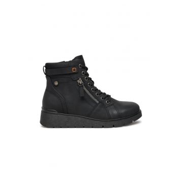 Botine dama -  51495 - Piele ecologica - Negru