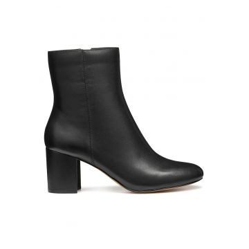 Botine dama D56YY -  Negru - Piele naturala -
