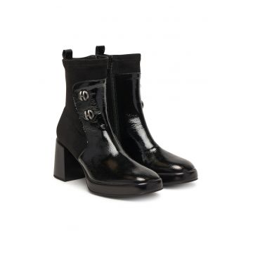 Botine dama HI254228 -  Piele naturala - Negru