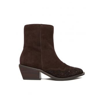 Botine dama I250902 -  Piele naturala - Maro -