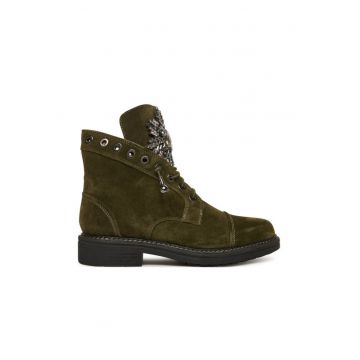 Botine dama Khaki I251001 -  Piele naturala - Kaki