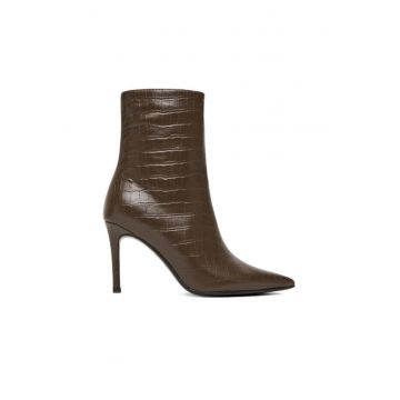 Botine dama -  maro - piele naturala - Negru