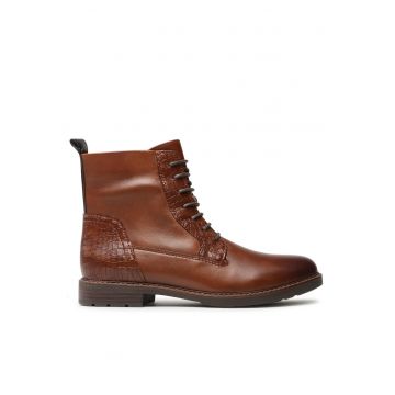 Botine dama -  piele naturala - fermoar - maro -
