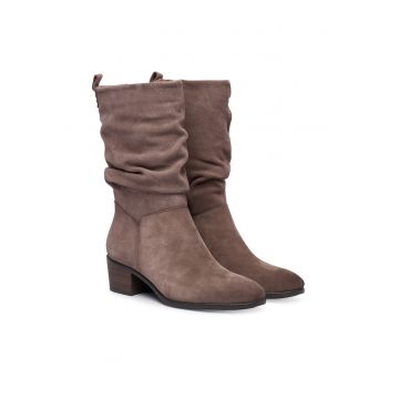 Botine dama -  piele naturala - maro -
