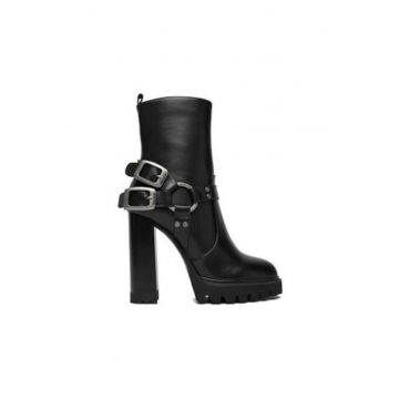 Botine dama  Piele naturala - Negru