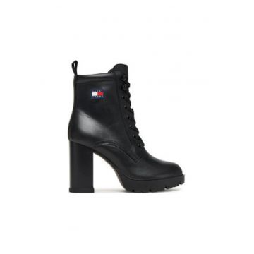 Botine dama -  piele naturala - negru  - set de ghete pana la glezna