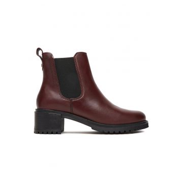 Botine dama -  piele naturala - rosu - Rosu