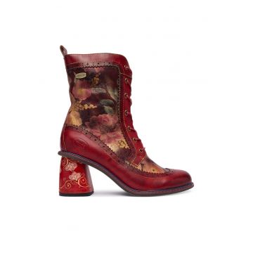 Botine dama  Piele naturala - Rosu - Rosu