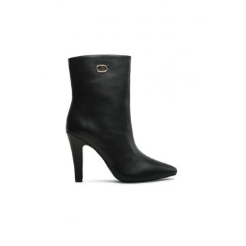 Botine dama -  piele naturala - stiletto - negre -