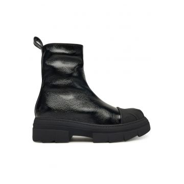 Botine dama YI59FGU-BX4218-O -  Piele naturala - Negru